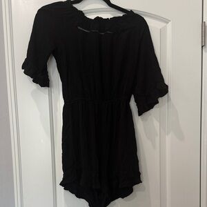 Black Off-Shoulder Cover up Romper